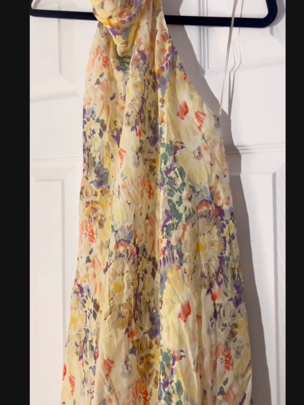 ZARA ZW Collection Floral Halter Maxi Dress Open Back Yellow NWT M - Picture 3 of 12